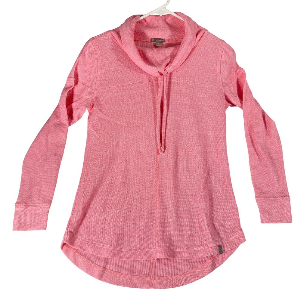 T by Talbots Petite P Pink Cowl Neck Pullover Long Sleeve High Low Hem